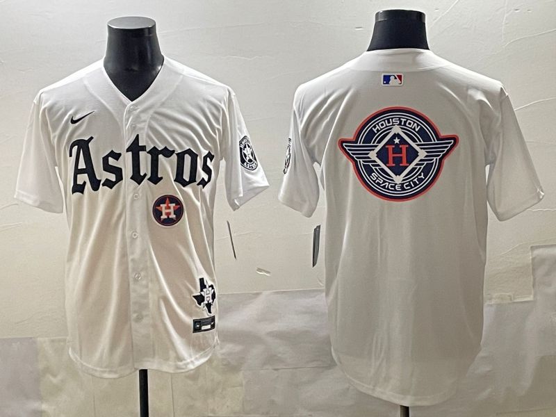 Men 2025 Houston Astros Blank White Five generations Joint Name Nike MLB Jersey style 34